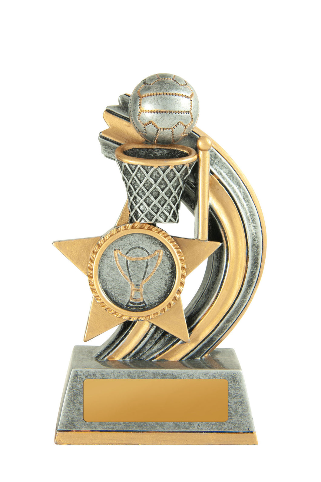 Netball - Curve Ball 3 Sizes Trophies, club sport, presentation, Trophy retail gold coast