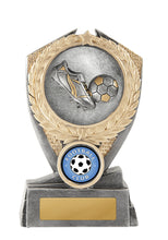 Load image into Gallery viewer, Soccer / Football - Hero shield Trophy 3 sizes Trophy shop, trophies, soccer awards, presentation, gold coast trophy, trophy retail, trophy supplier